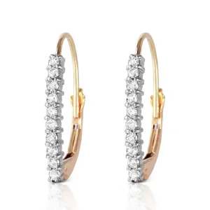 0.3 Carat 14K Solid Yellow Gold Leverback Earrings Natural Diamond