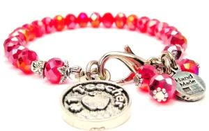 #1 Teacher With An Apple Splash Of Color Crystal Bracelet