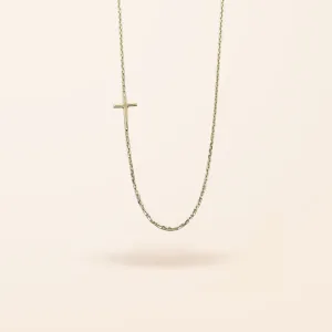 10K Gold Asymmetrical Cross Necklace