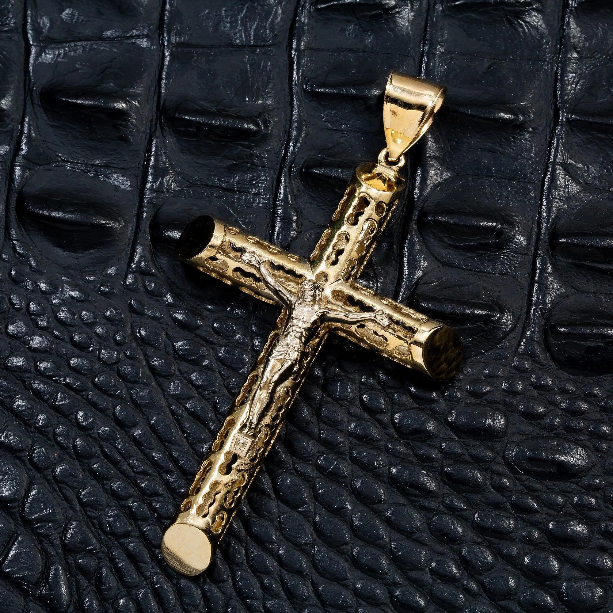 10K GOLD CRUCIFIX PENDANT 3.25"