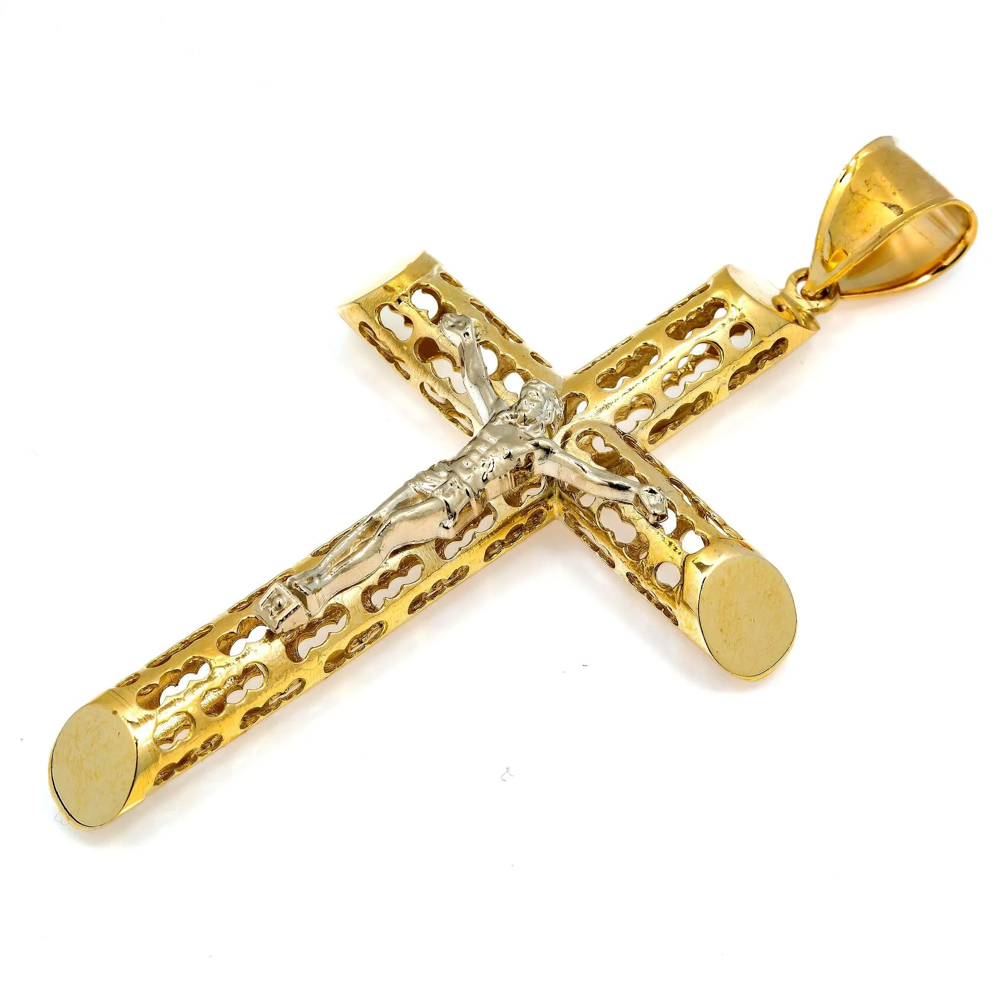 10K GOLD CRUCIFIX PENDANT 3.25"