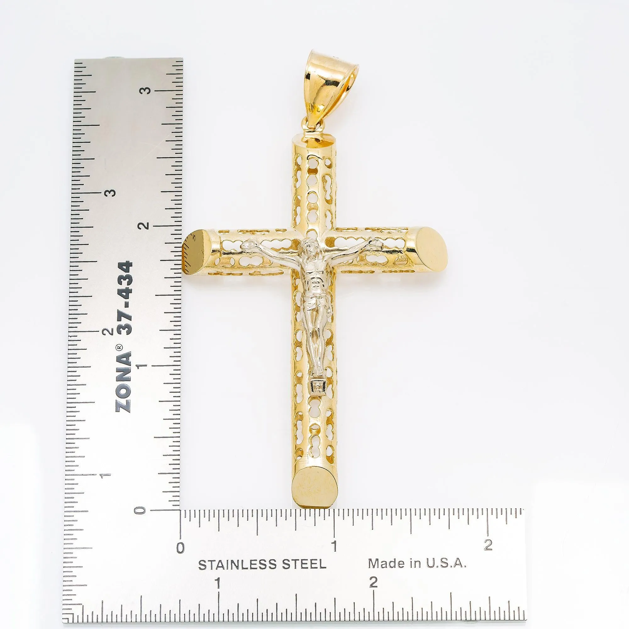 10K GOLD CRUCIFIX PENDANT 3.25"