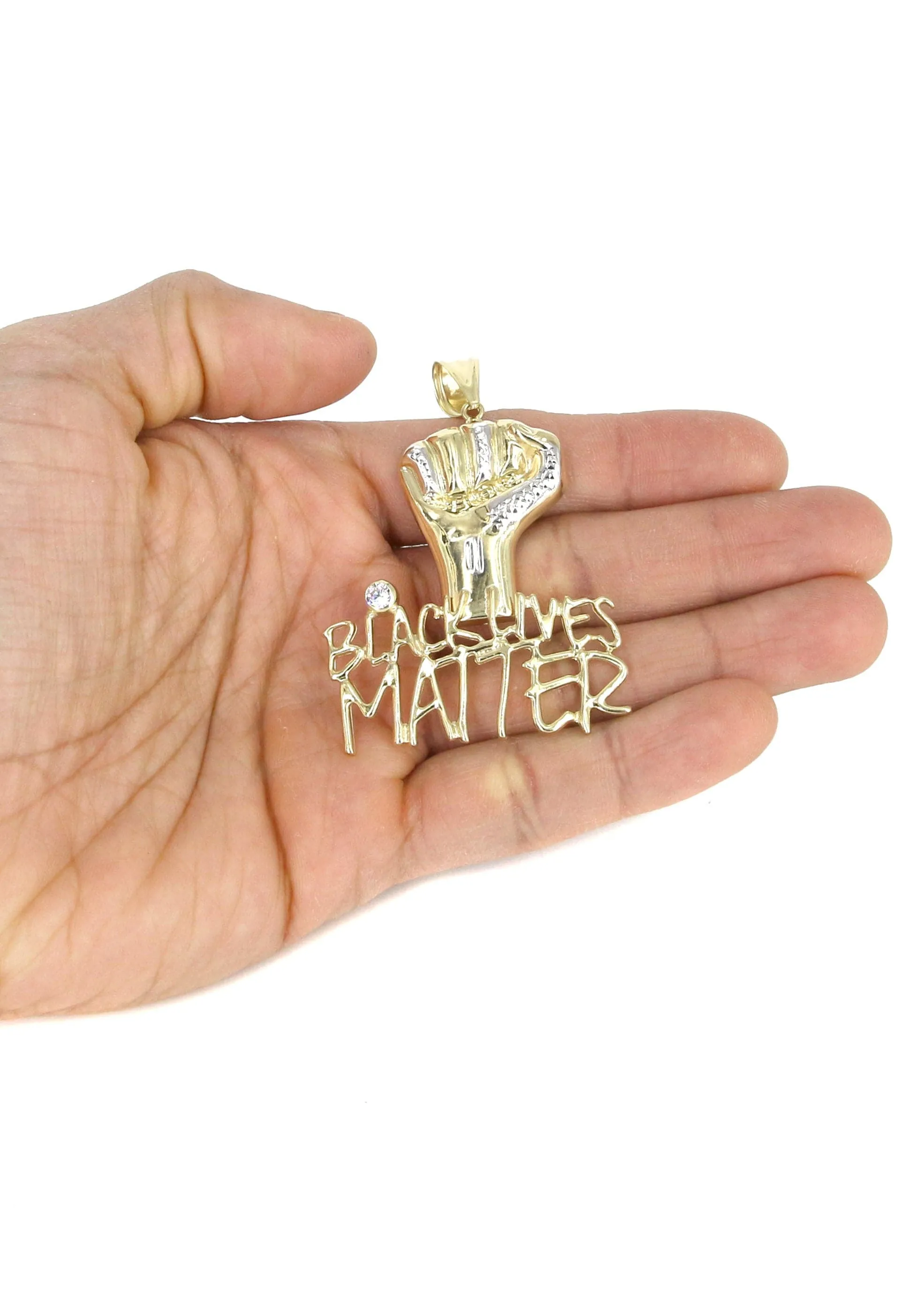 10K Yellow Gold Black Lives Matter Necklace | Appx 17 Grams