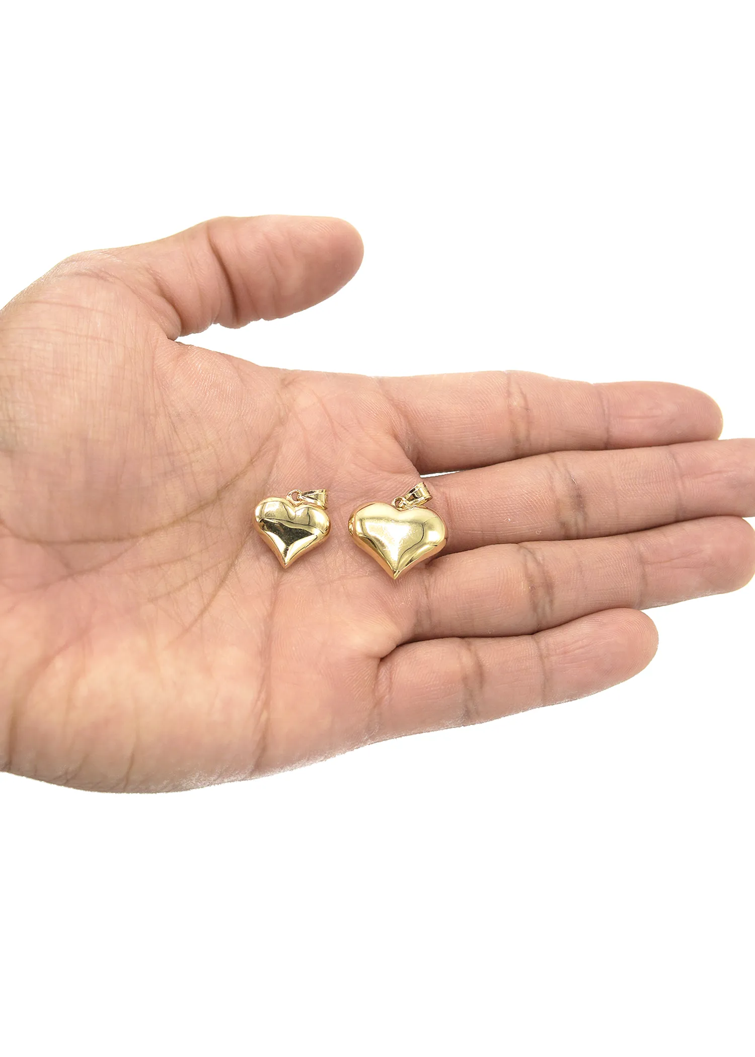 10K Yellow Gold Heart Pendant | Customizable Size