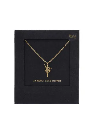 14 Karat Gold Dipped Ballerina Charm Necklace