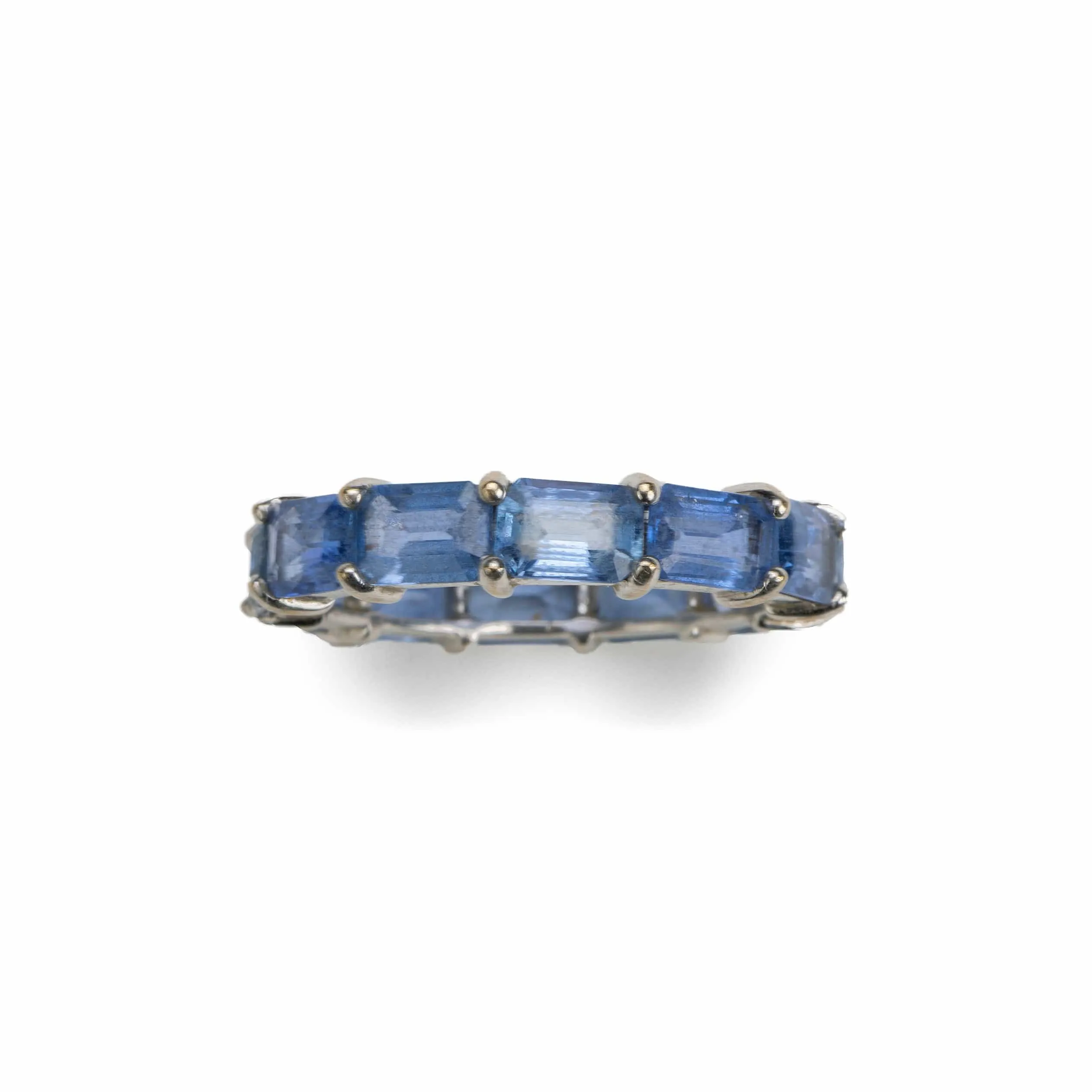 14K & 18K Gold East West Blue Sapphire Eternity Ring