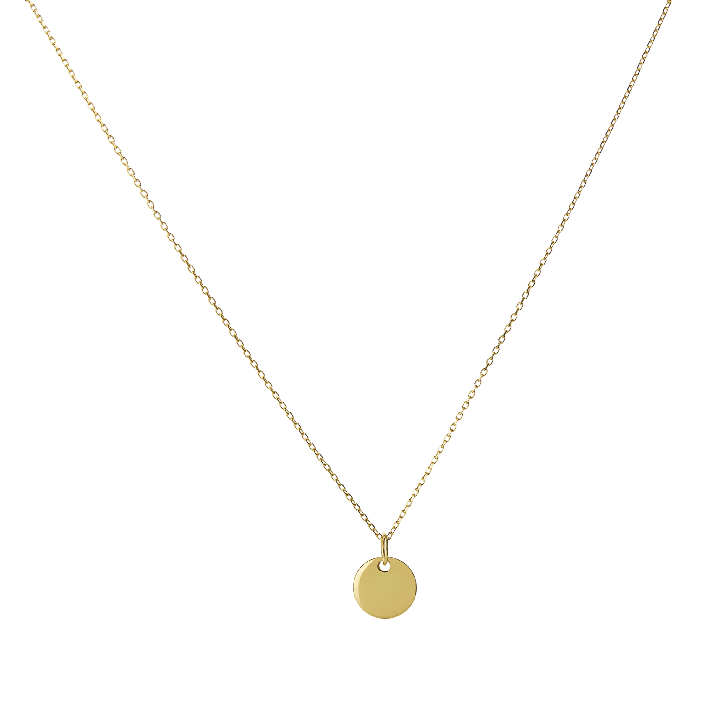 14k Engravable Disc Necklace