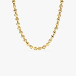 14K Gold 5 MM Bead Necklace