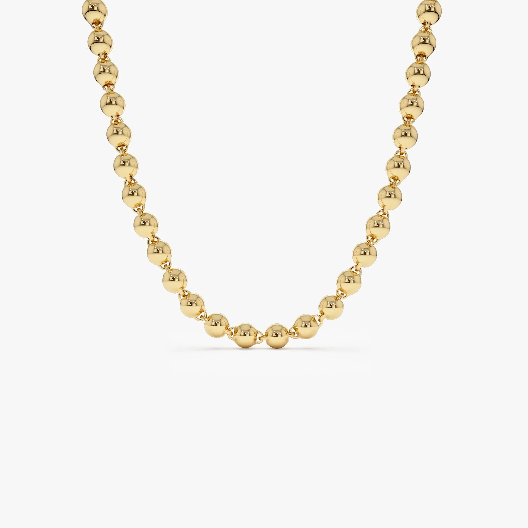 14K Gold 5 MM Bead Necklace