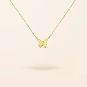 14K Gold Butterfly Necklace