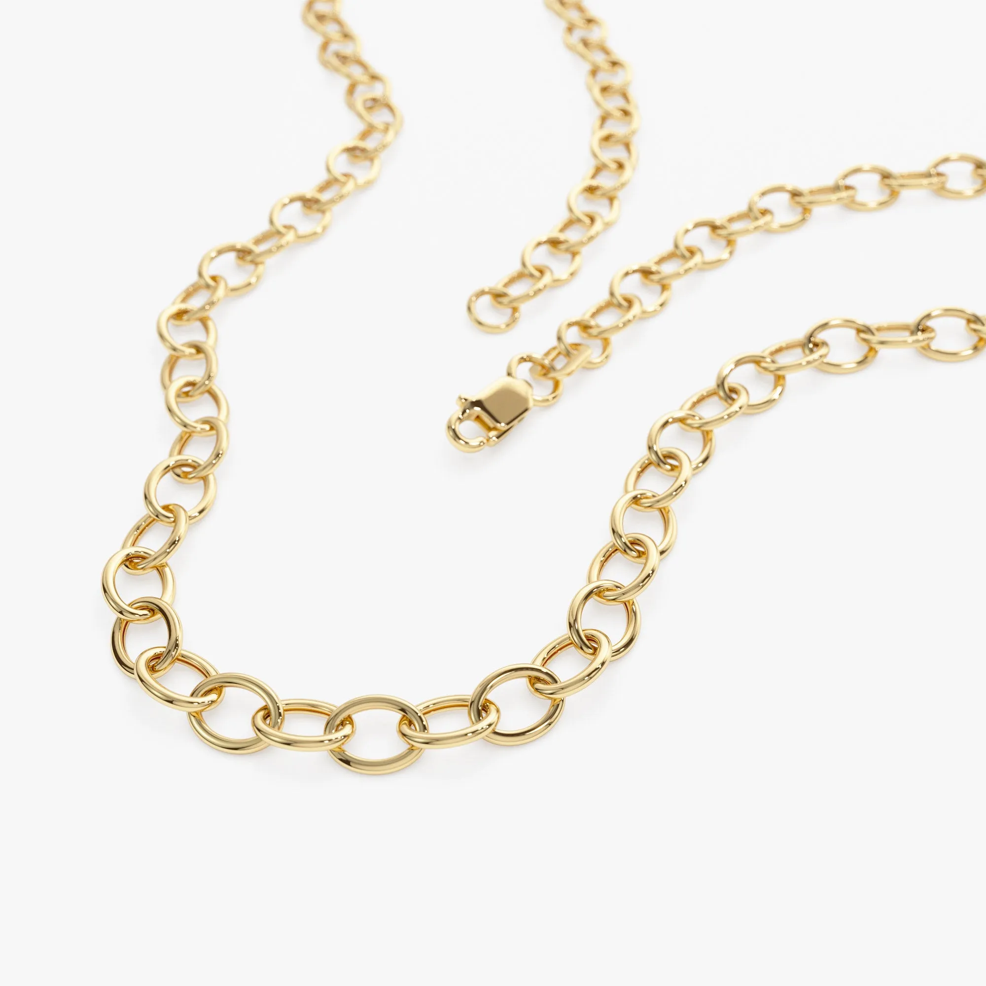 14k Oval Link Cable Chain Necklace