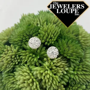 14K White Gold .72ctw Diamond Halo Earrings (93606)