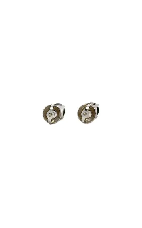 14K WHITE GOLD BLACK DIAMONDS STUD EARRINGS  C10377