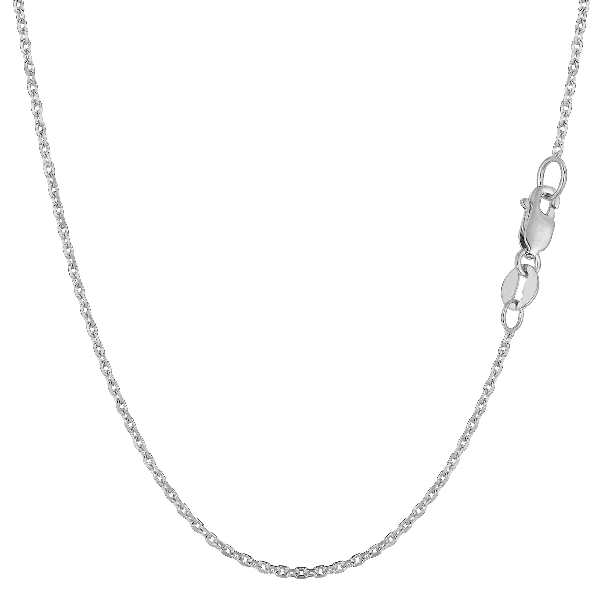 14k White Gold Cable Link Chain Necklace, 1.1mm