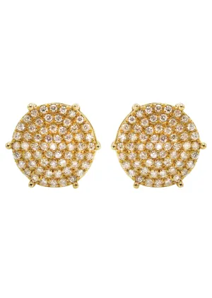 14K Yellow Gold Diamond Earrings For Men | 0.35 Carats | 2.51 Grams