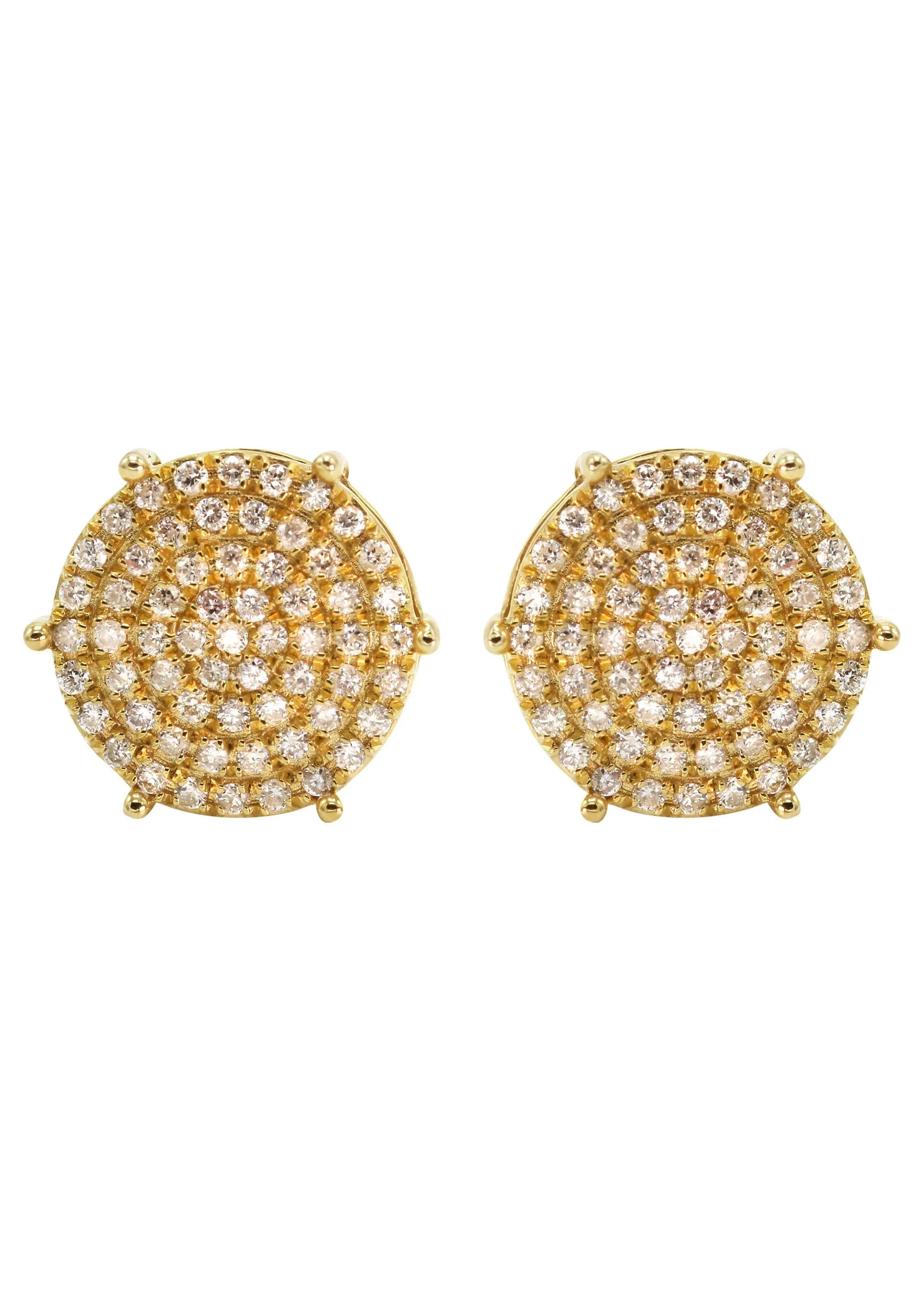 14K Yellow Gold Diamond Earrings For Men | 0.35 Carats | 2.51 Grams