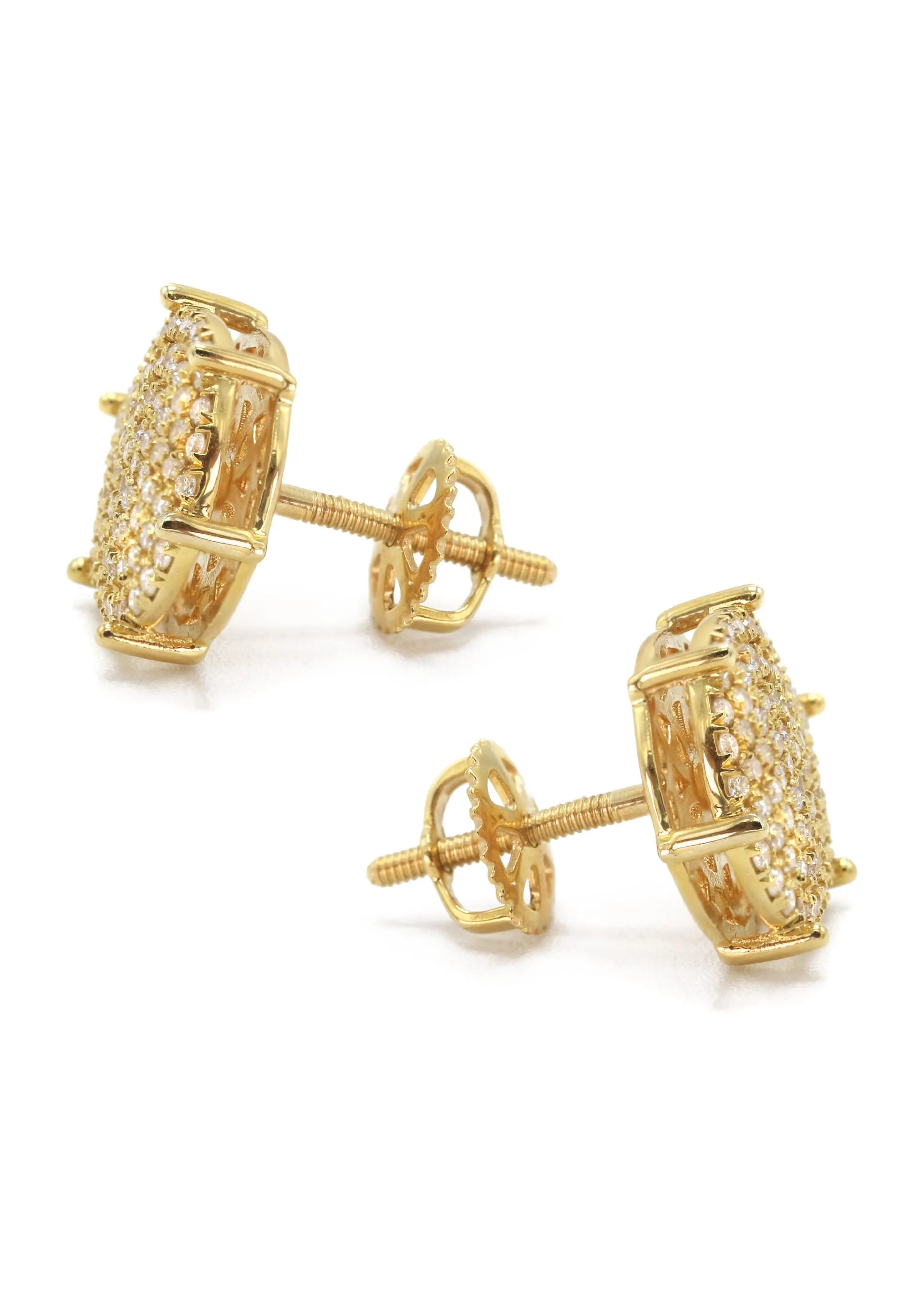 14K Yellow Gold Diamond Earrings For Men | 0.35 Carats | 2.51 Grams