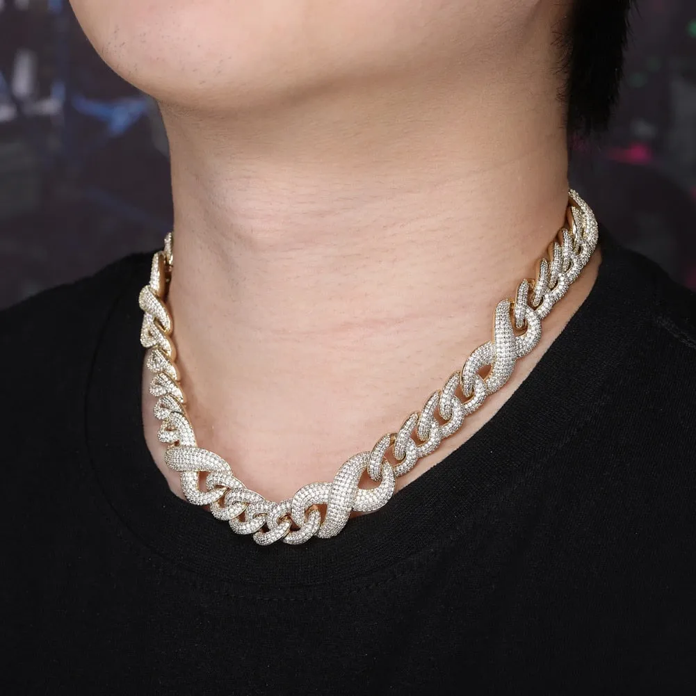 14mm Iced Out Infinity Cuban Link Necklace