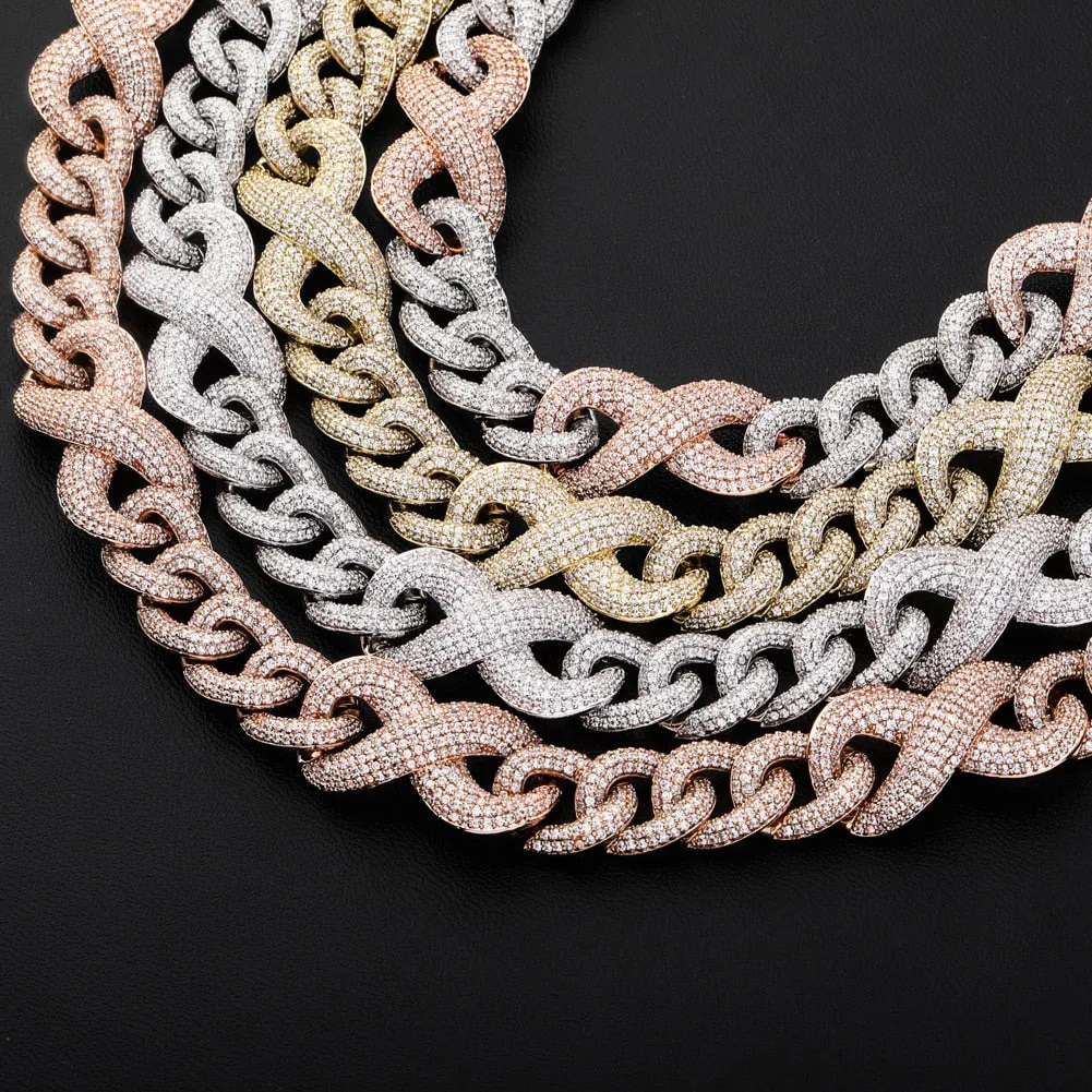 14mm Iced Out Infinity Cuban Link Necklace