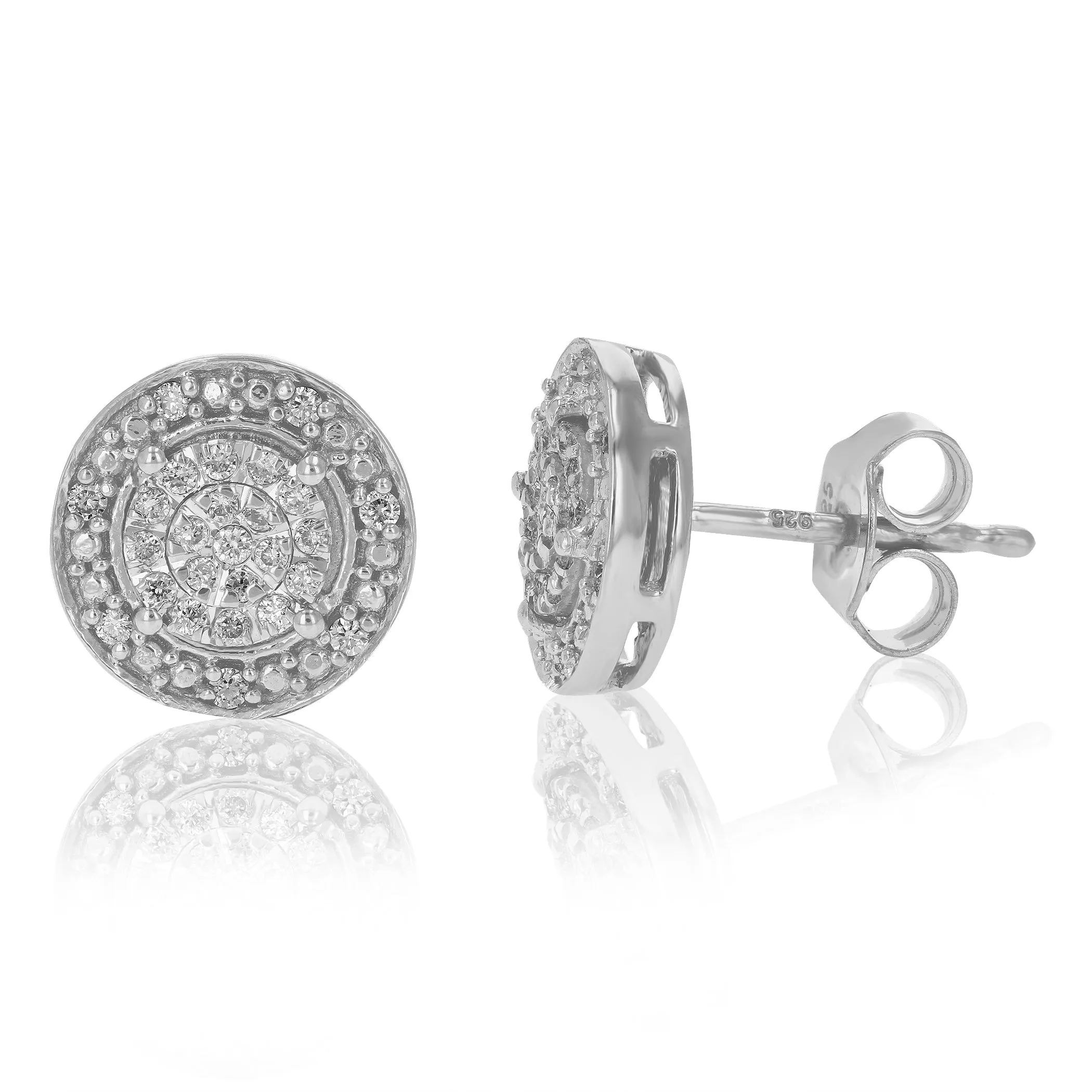 1/5 cttw Lab Grown Diamond Prong Stud Earrings in Sterling Silver