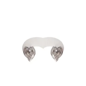 18kt White Gold  Heart Shaped Baguette Diamond Earrings