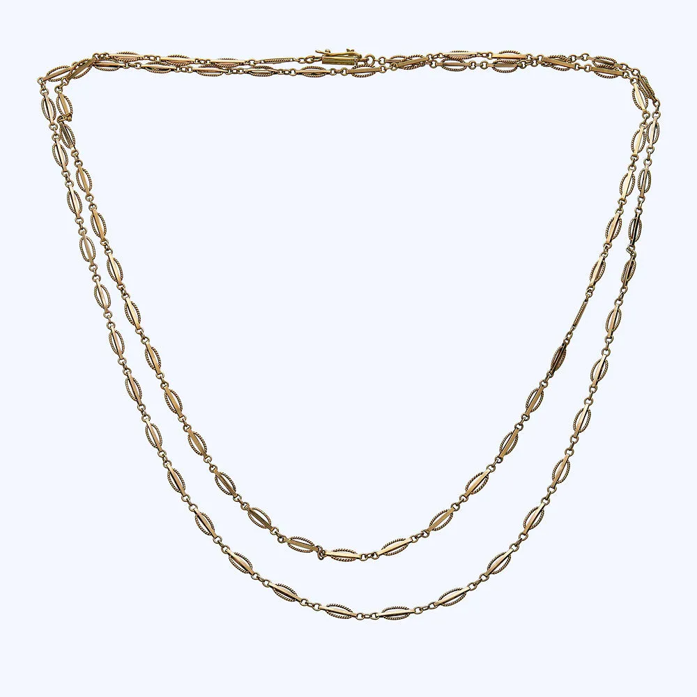 1960s Gold Sautoir Necklace