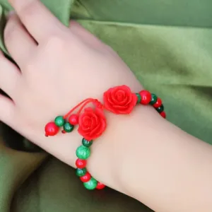 2 Roses Handmade Beaded Bracelet