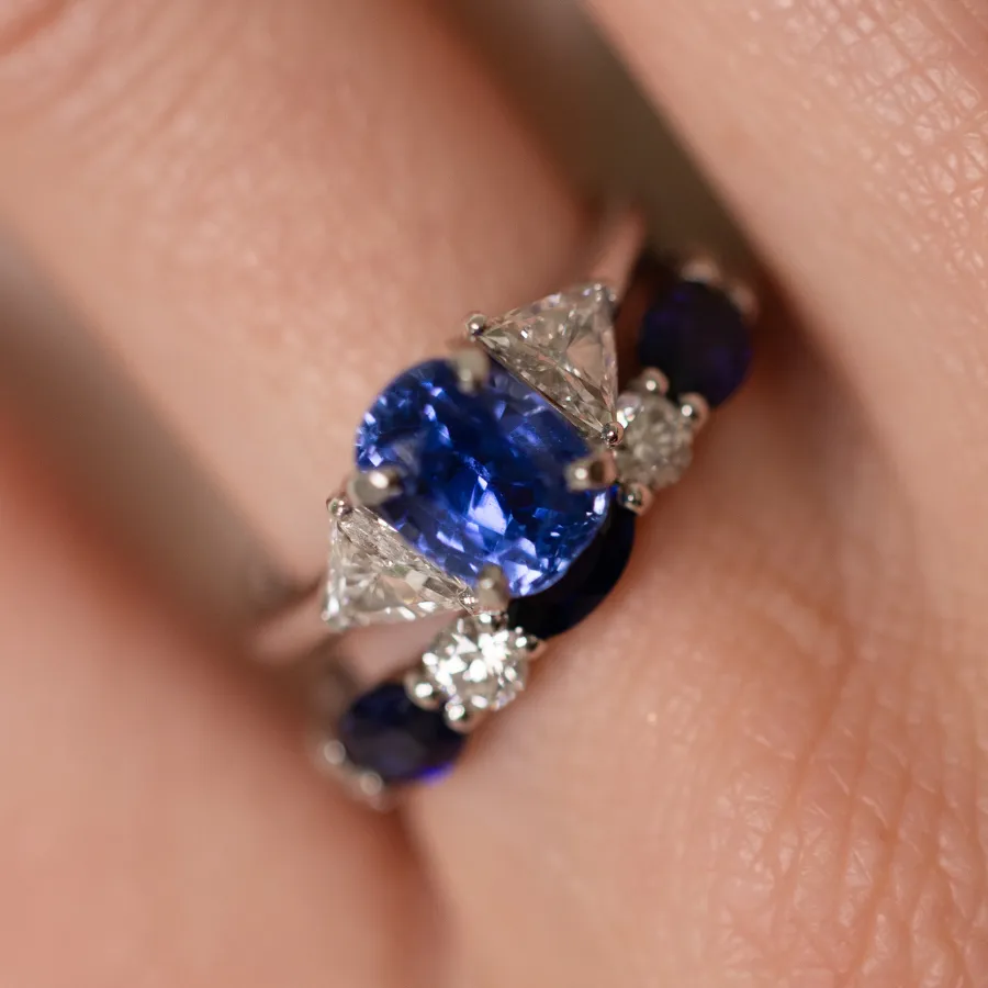 3.07 Carat Sapphire & Diamond Ring