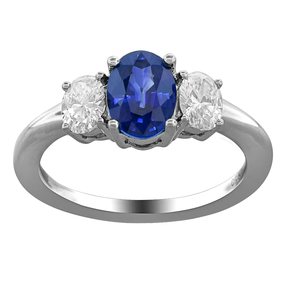 .42 CT DIAMOND 1.00 CT SAPPHIRE RING