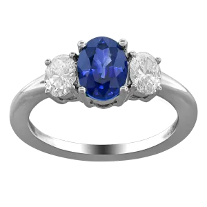 .42 CT DIAMOND 1.00 CT SAPPHIRE RING