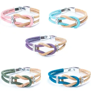 5 colors of cork wire and alloy accessories handmade fashion bracelets  BR-232-MIX-5