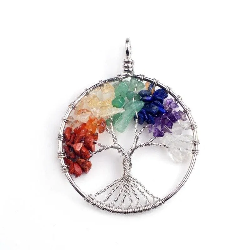 7 Chakra Healing Crystal Necklace Pendants