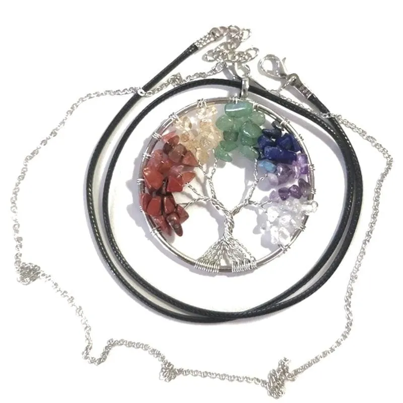 7 Chakra Healing Crystal Necklace Pendants