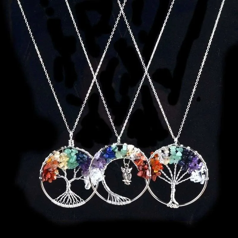 7 Chakra Healing Crystal Necklace Pendants