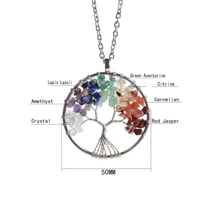 7 Chakra Healing Crystal Necklace Pendants