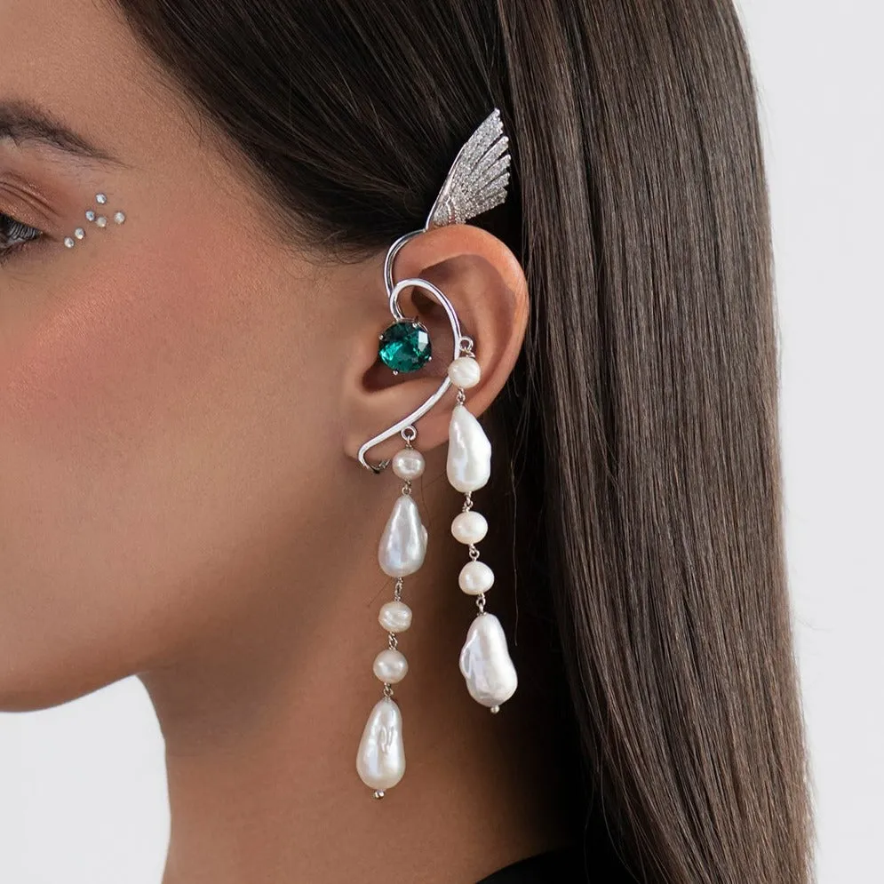 92.5 Silver Ear Cuff - La Fée Verte - The Green Fairy