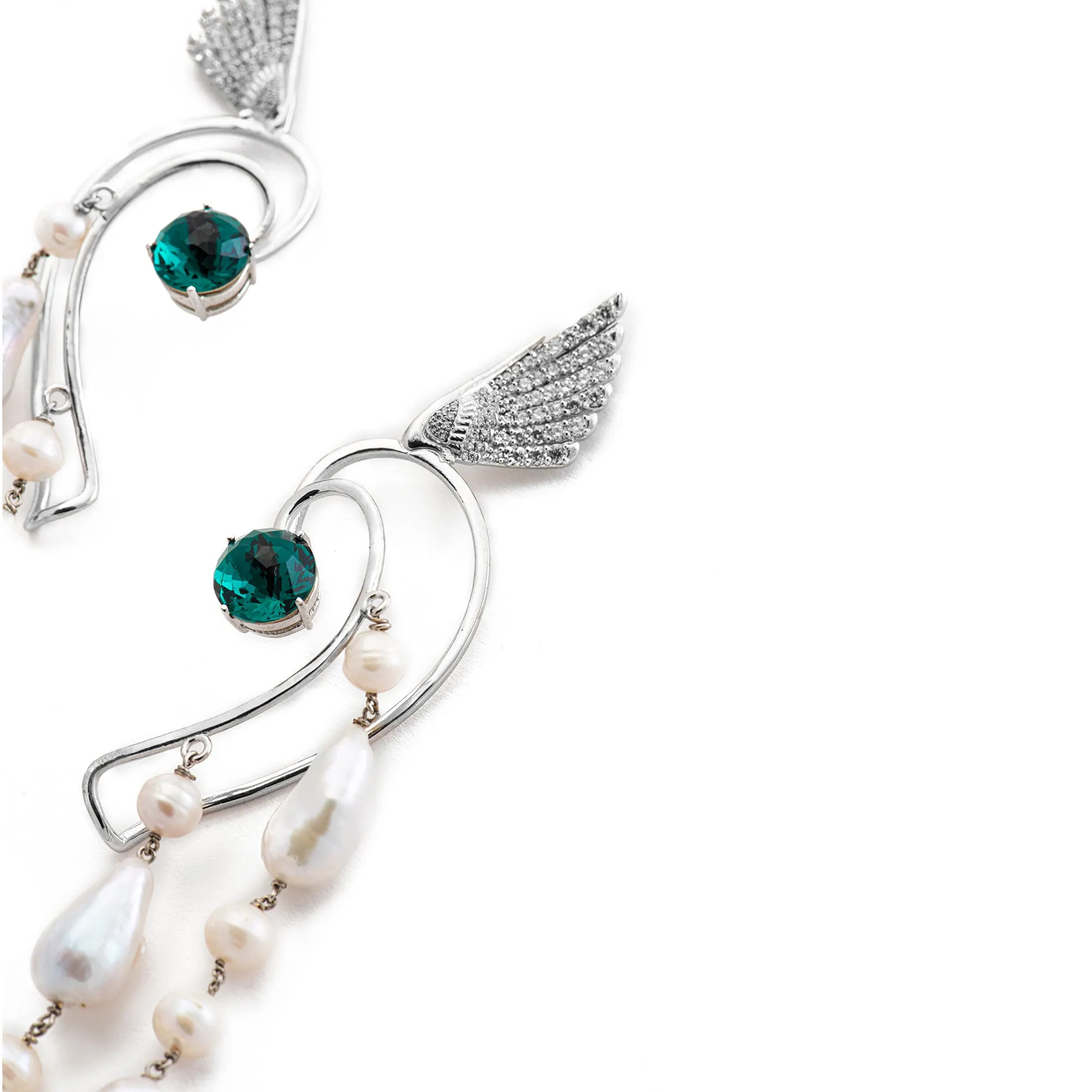 92.5 Silver Ear Cuff - La Fée Verte - The Green Fairy