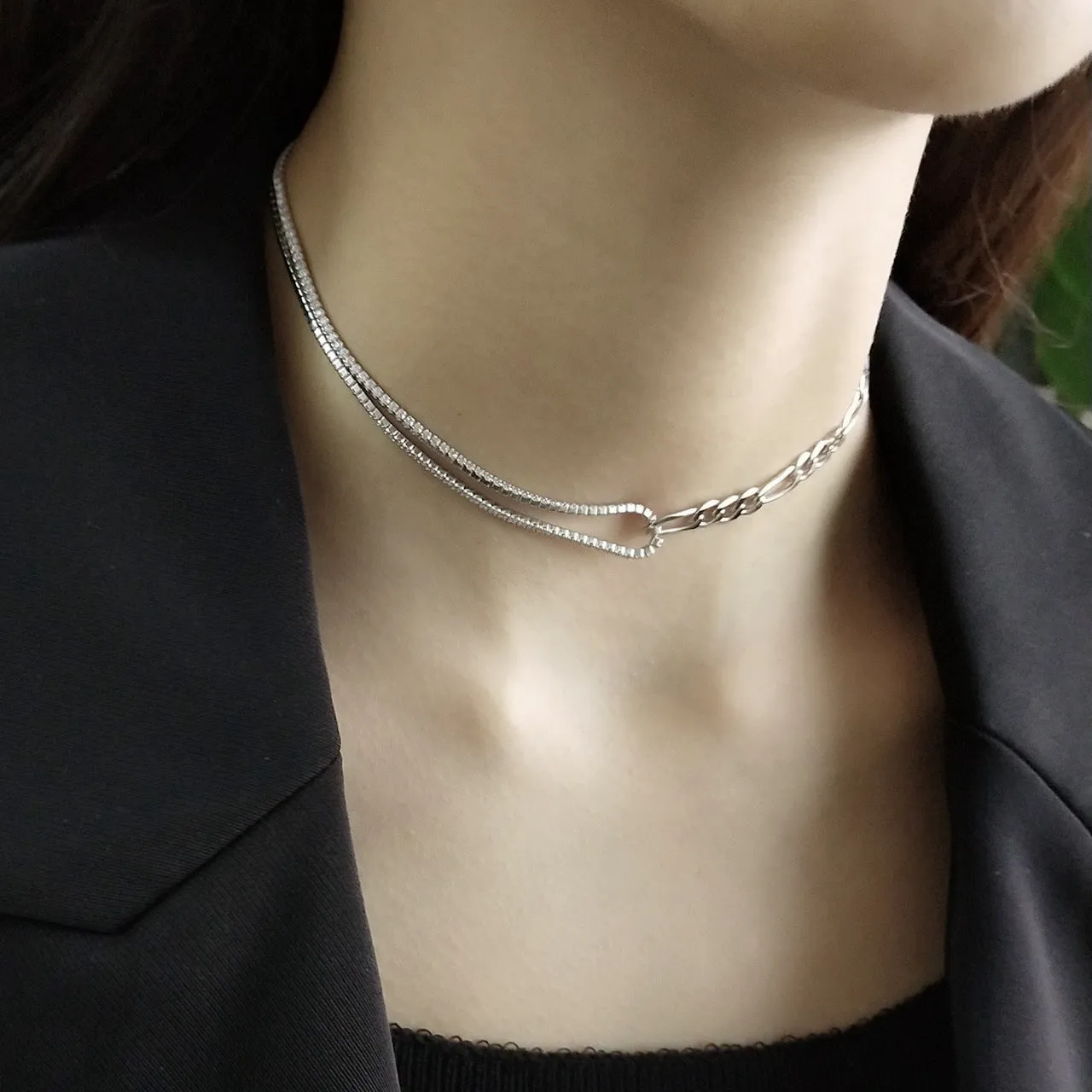 925 Sterling Silver Minimalist Silver Electroplating Necklaces