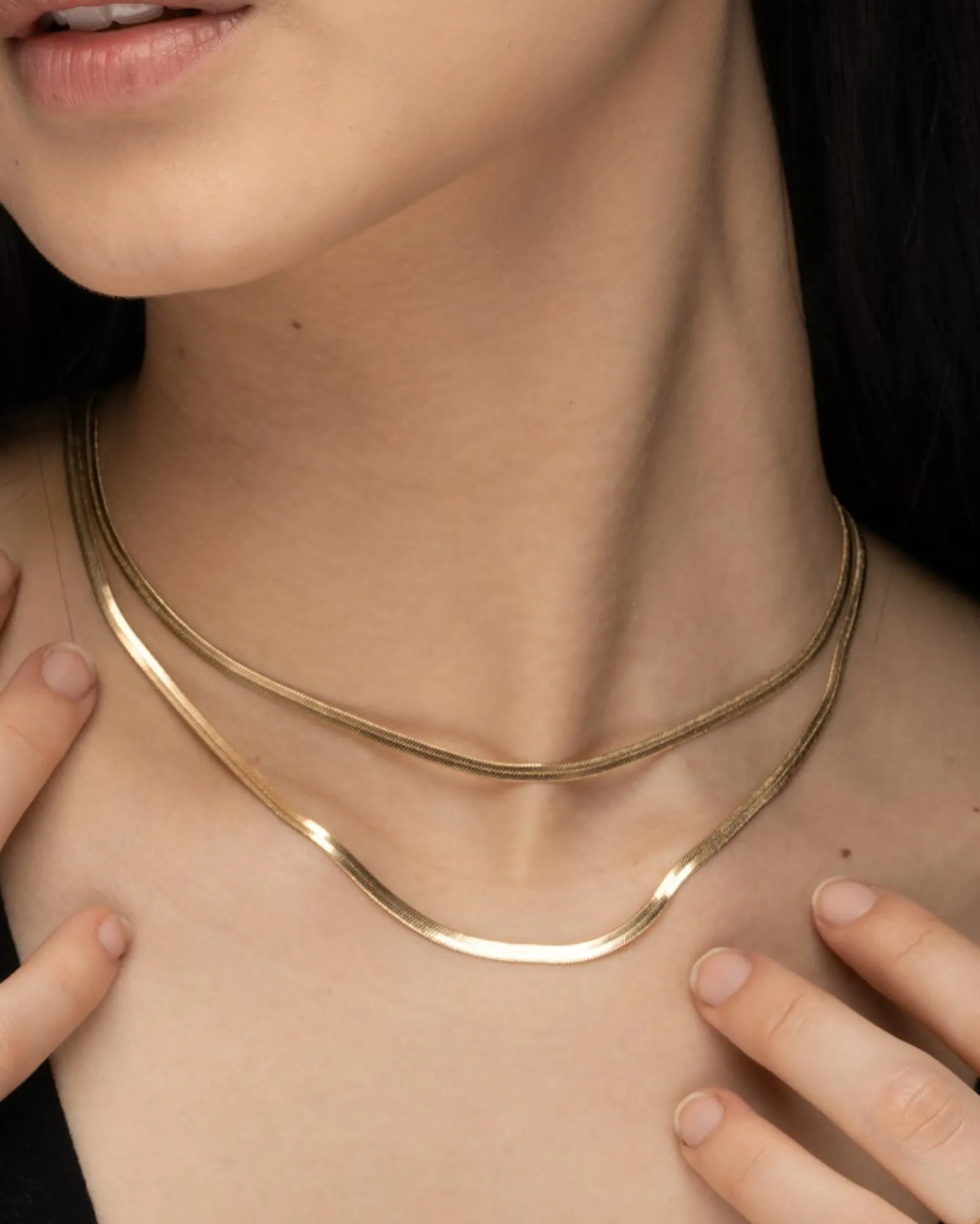 Agnes Herringbone Gold Necklace