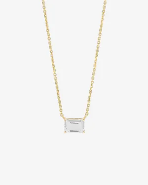 Amalfi Emerald Cut White Topaz Pendant