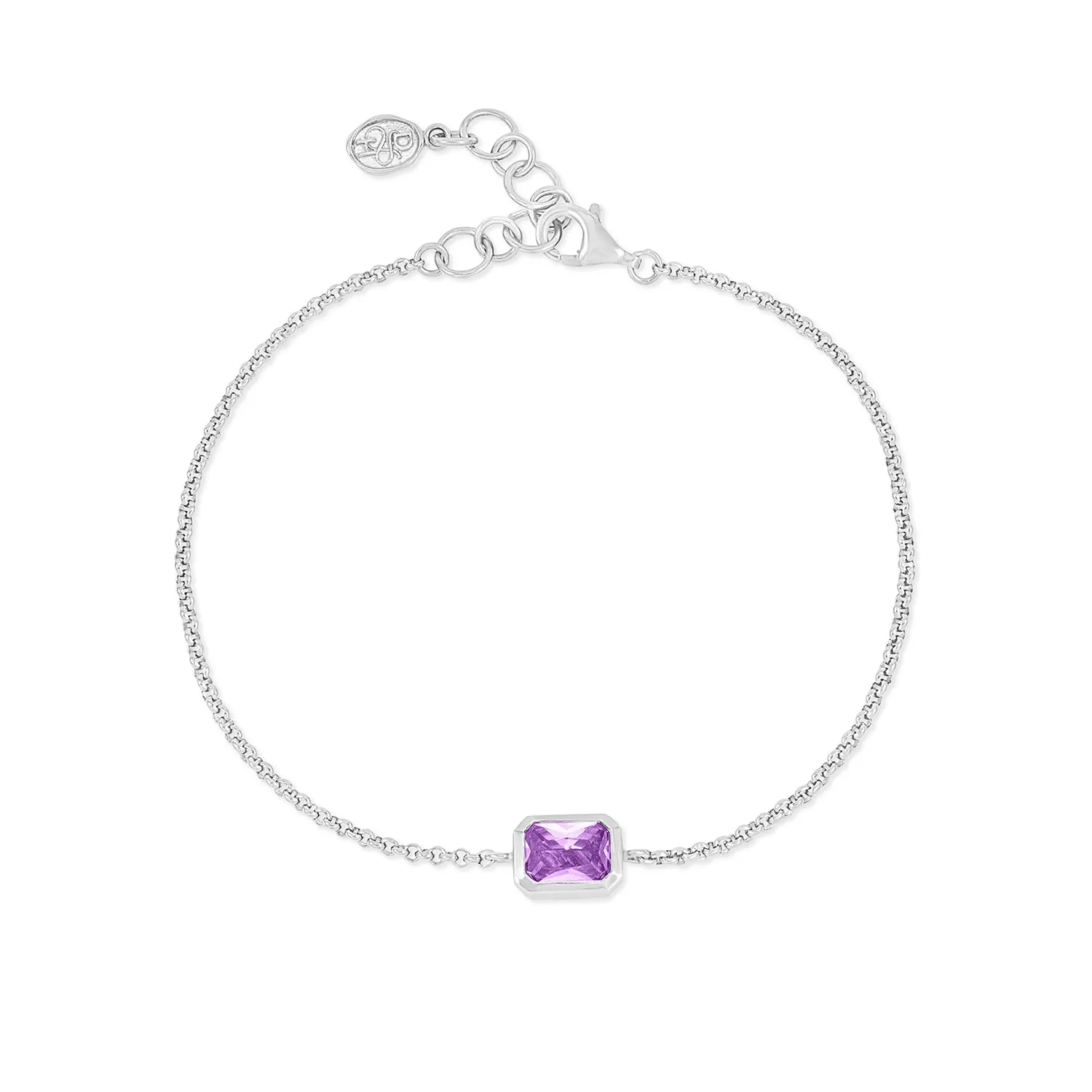 Amethyst Octagon Chain Bracelet