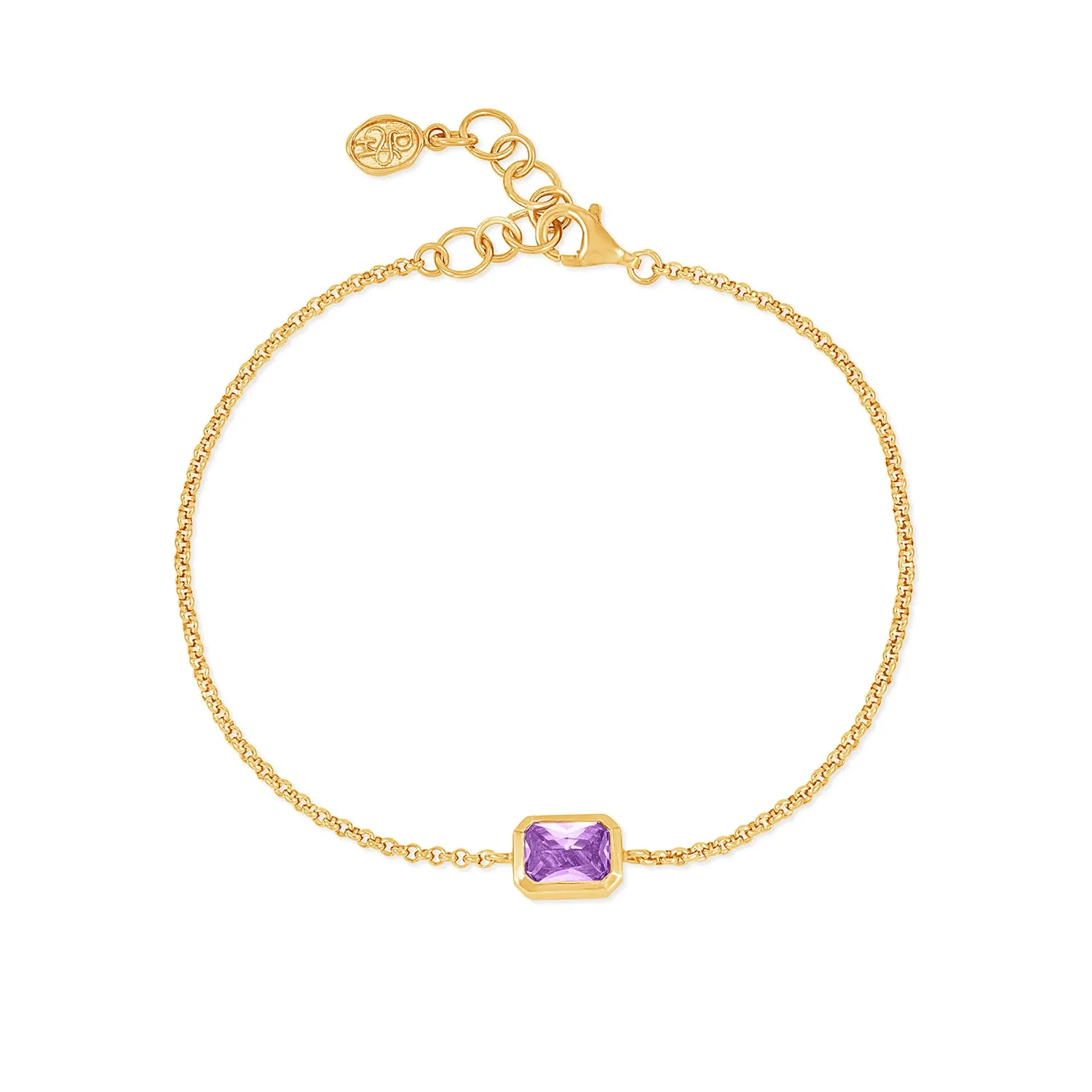 Amethyst Octagon Chain Bracelet