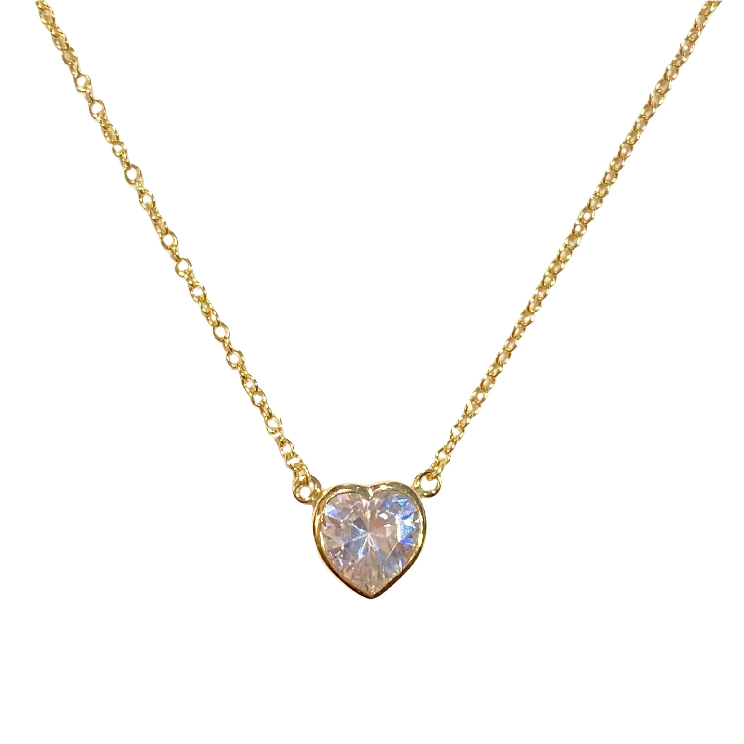 Amy Heart Bezel Necklace