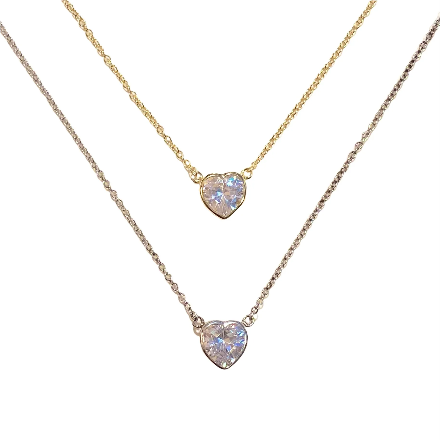 Amy Heart Bezel Necklace