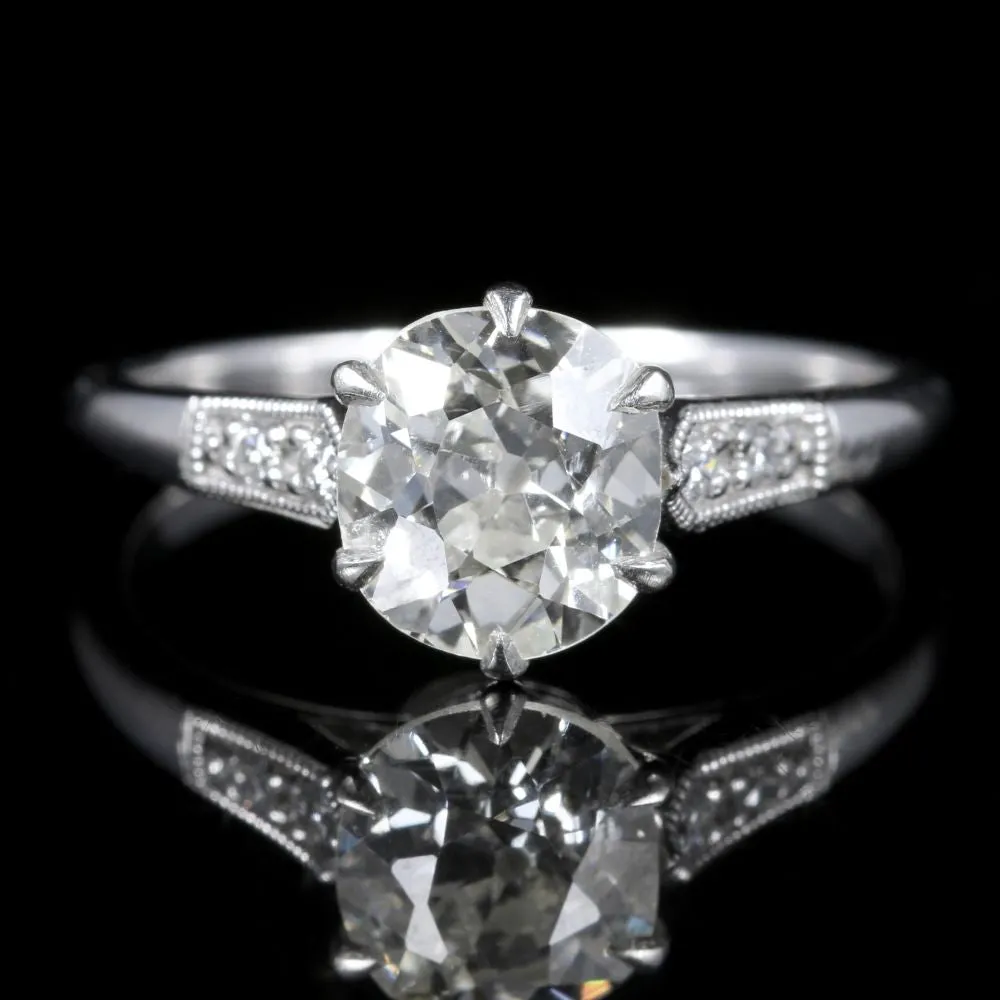 Antique Diamond Engagement Ring Solitare 1.50Ct Vvs1