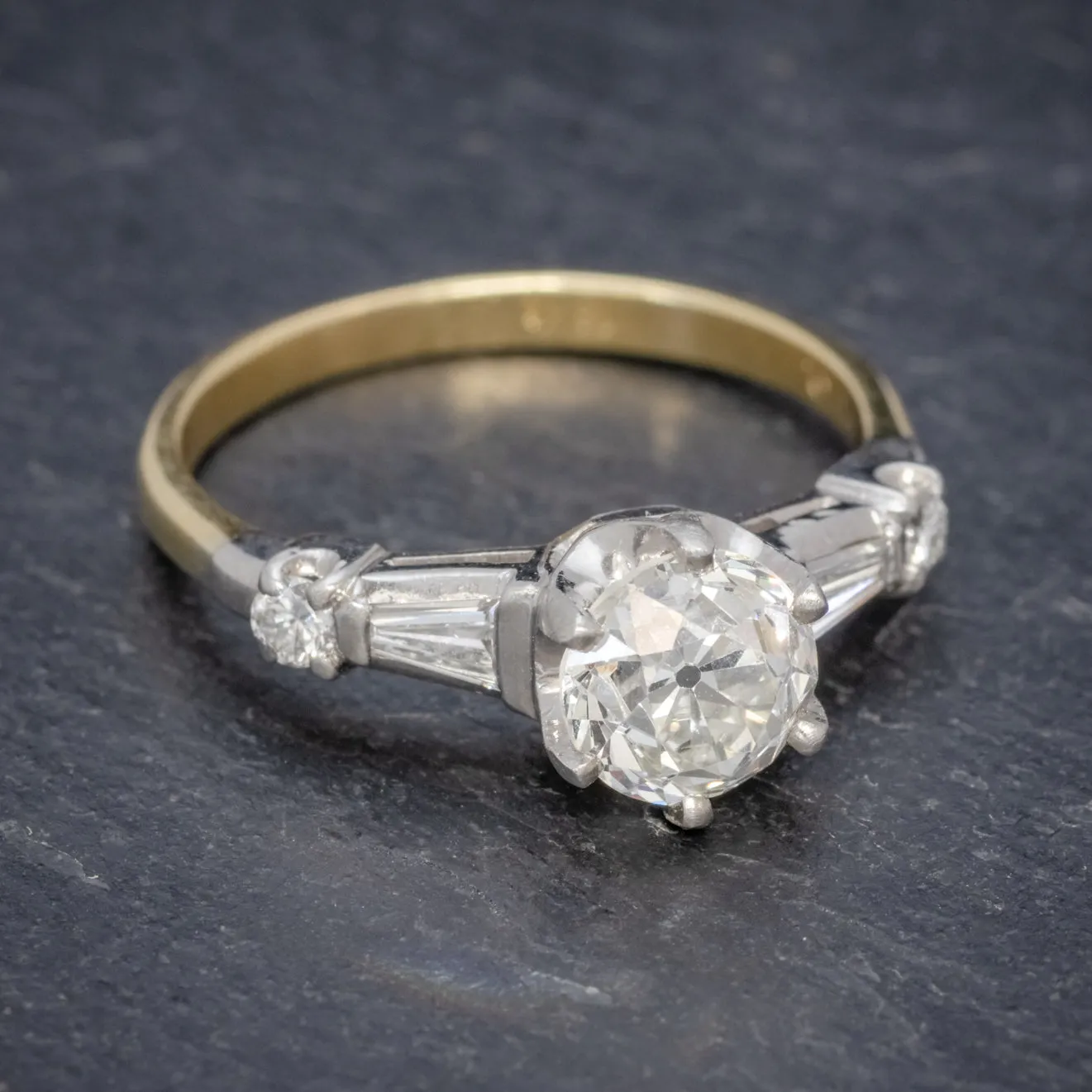 Antique Edwardian Diamond Ring 1.49ct Diamond Solitaire With Cert