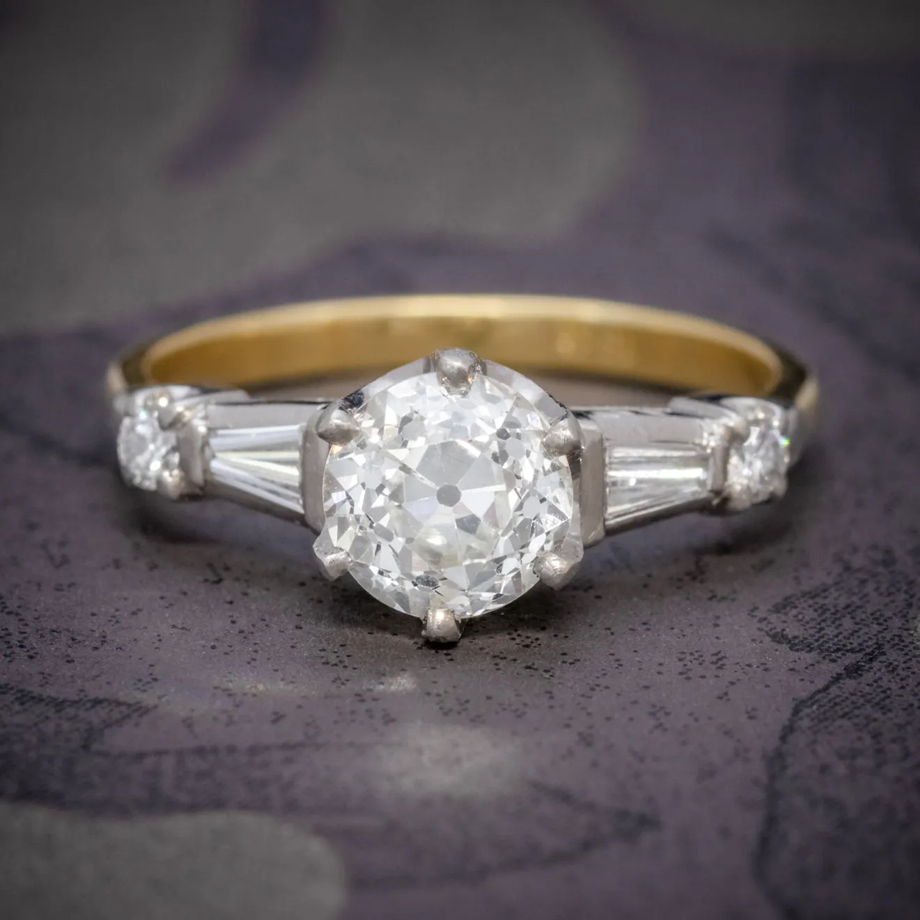 Antique Edwardian Diamond Ring 1.49ct Diamond Solitaire With Cert