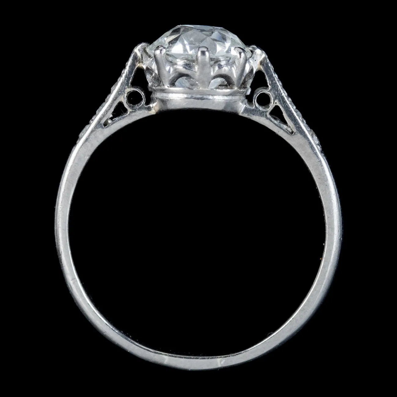 Antique Edwardian Diamond Solitaire Ring 1.46ct Diamond Circa 1910