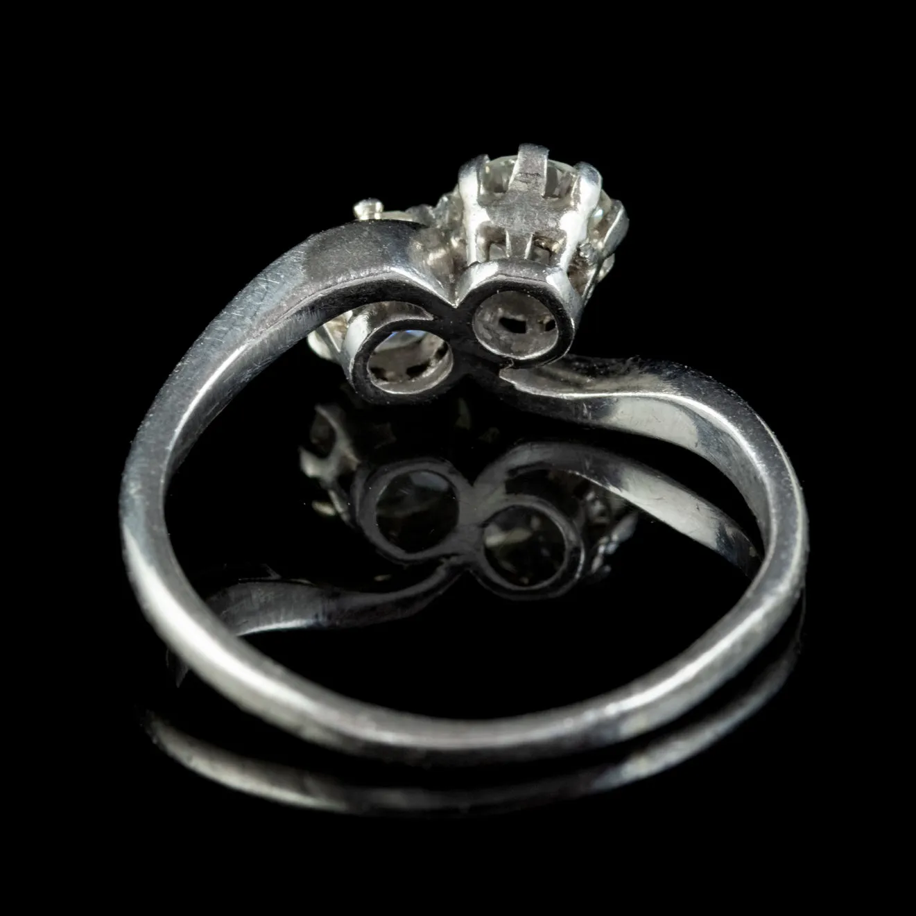 Antique Edwardian Diamond Twist Ring Platinum 0.80ct Of Diamond