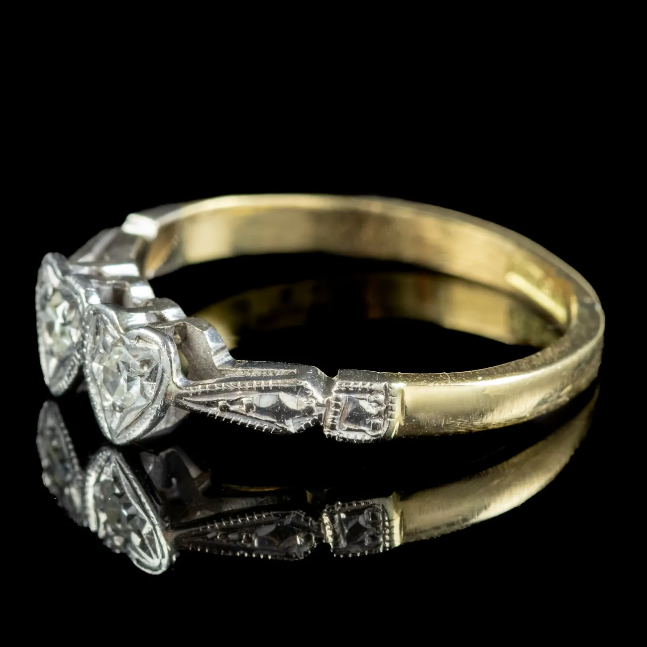 Antique Edwardian Double Diamond Heart Ring